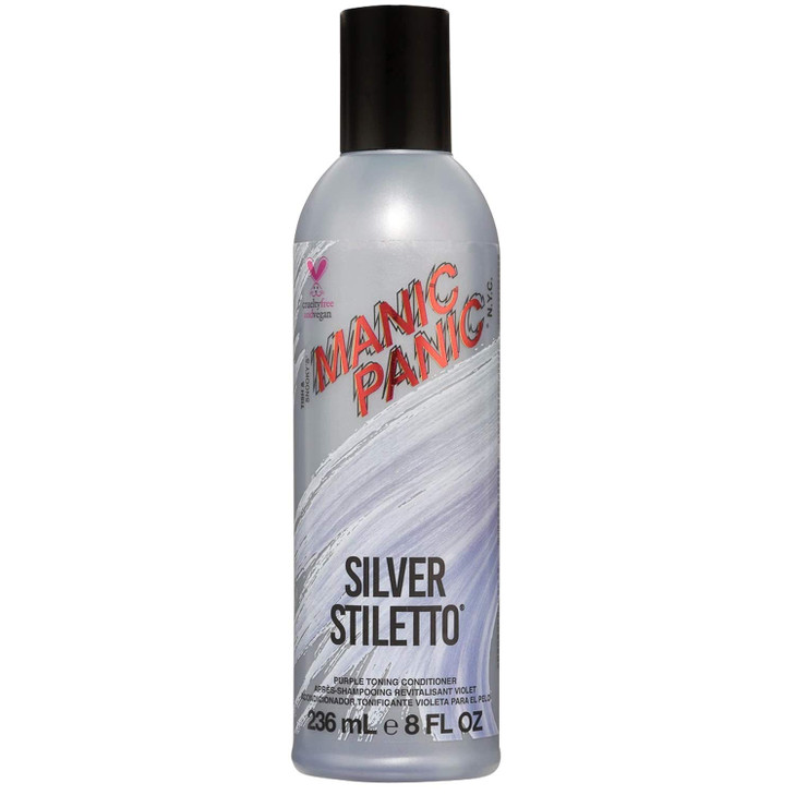 MANIC PANIC Silver Stiletto Purple Color Depositing Conditioner - Purple Conditioner for Blonde, Grey, Purple & Blue Hair - Neutralizes Brass & Yello