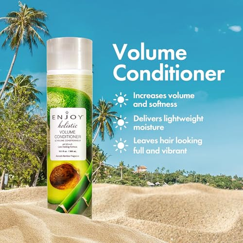 Enjoy Holistic Volume Conditioner - Lightweight Volumizing Conditioner for Fine Hair - Sulfate, Silicone & Paraben Free - Adds Body, Shine & Weightle