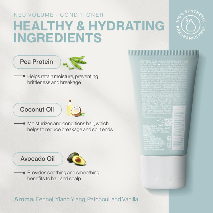 Neuma Neu Volume Conditioner 1 Fl. Oz. Fennel, Ylang Ylang, Patchouli, and Vanilla Scent, Travel Size Moisturizing Conditioner Sulfate Free Paraben F