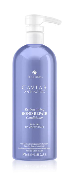 Alterna Haircare CAVIAR Anti-Aging Restructuring Bond Repair Conditioner 33.8 Fl Oz | For Brittle, Damaged and Split Ends | Repairs, Strengthens and