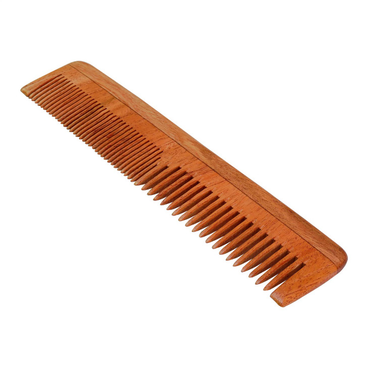 Healthgoodsin - Pure Neem Wood Fine And Wide Tooth Comb | Wide And Fine Tooth Neem Comb | Organic And Natural For Hair And Scalp Health