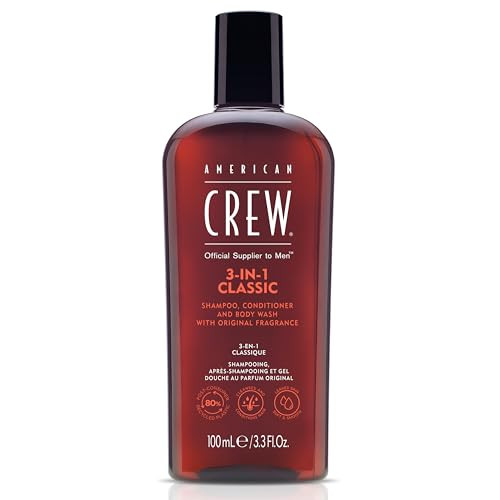 American Crew Shampoo, Conditioner & Body Wash for Men, 3-in-1, 3.3 Fl Oz