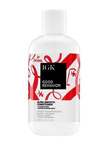 IGK GOOD BEHAVIOR Ultra Smooth Conditioner | Frizz Control + Hydrates + Shine | Vegan + Cruelty Free | 8 Oz