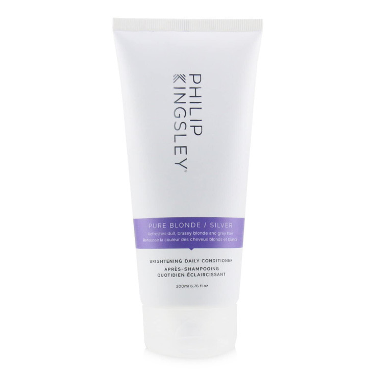 PHILIP KINGSLEY Pure Blonde/Silver Brightening Daily Purple Conditioner for Blonde Gray Brassy Colored Highlighted Bleached Hair Toner for Orange Bra
