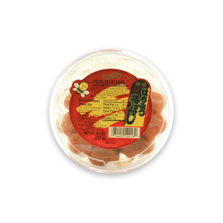Shirakiku Hachimitsu Umeboshi | Japanese Honey Pickled Plums for Sour & Sweet Flavor | Made with Plum, Salt, Monosodium Glutamate, Honey, and Cooking