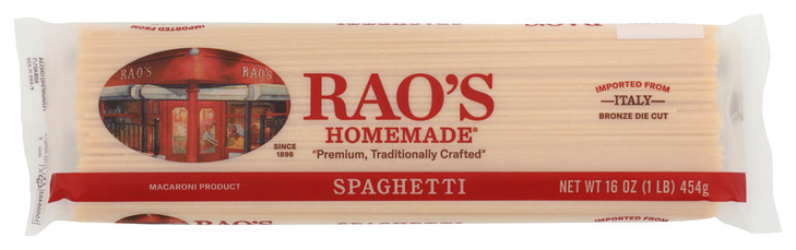 Rao's Homemade Spaghetti Pasta, 16oz, Traditionally Crafted, Premium Quality, From Durum Semolina Flour, Traditional Bronze Die Cut, Imported from It