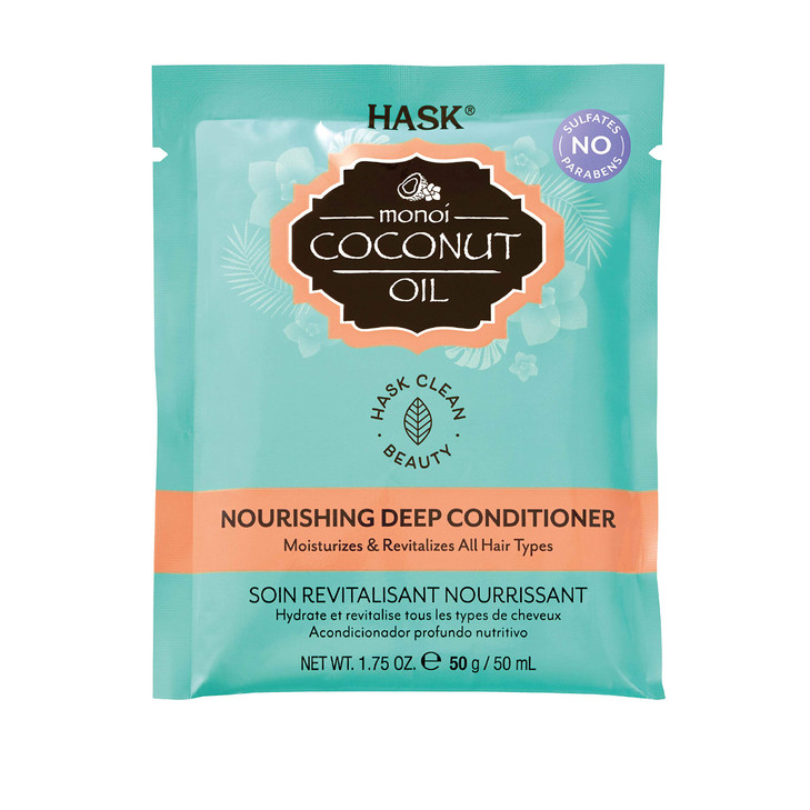 HASK COCONUT Nourishing Deep Conditioner Treatments for all hair types, color safe, gluten-free, sulfate-free, paraben-free - Pack of 12