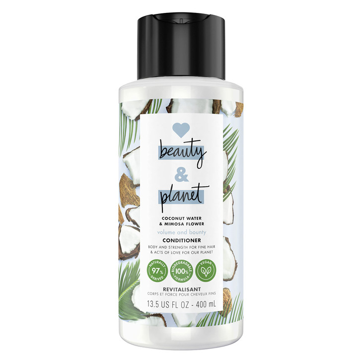 Love Beauty and Planet Volume & Bounty 100% Biodegradable Conditioner For Thin and Fine Hair Care Coconut Water & Mimosa Flower Volumizing Conditione