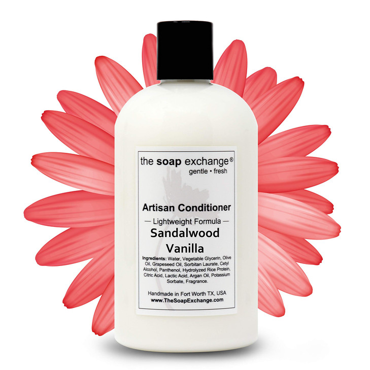 The Soap Exchange Hair Conditioner - Sandalwood Vanilla Scent - Hand Crafted 12 fl oz / 354 ml Natural Artisan Hair Care, Sulfate & Paraben Free, Nou