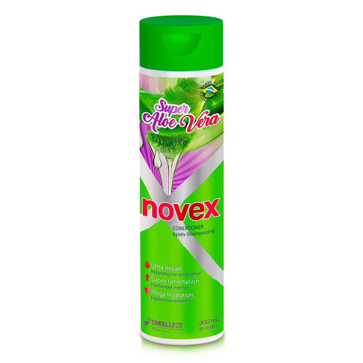 NOVEX Super Aloe Vera Conditioner - Infused with Organic Aloe Vera- vegan formula for softness and repairing hair conditioning treatment (300ml/10.1o