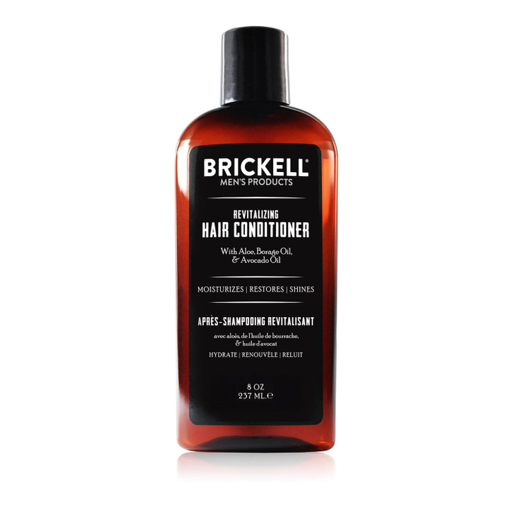Brickell Men's Revitalizing Hair Conditioner for Men, Natural and Organic Nourishing Hair Conditioner, Restores Shine and Moisture, 8 Ounce, Scented,