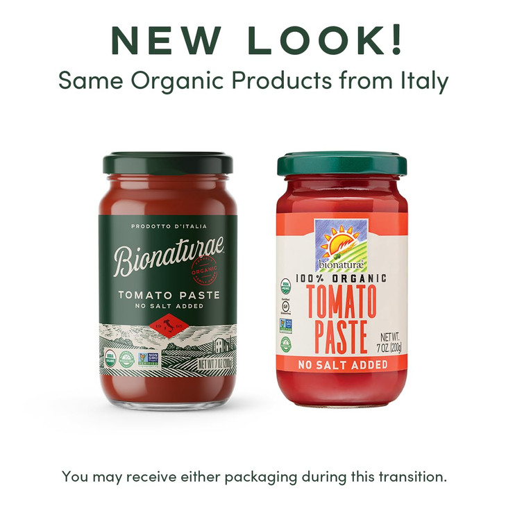 Bionaturae Organic Tomato Paste - No Salt Tomato Paste, Tomato Paste in a Jar, Keto Friendly, Non-GMO, USDA Certified Organic, No Added Sugar, No Add