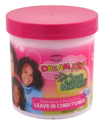 African Pride Dream Kids Olive Miracle Leave-In Conditioner 15 oz(Pack of 2)