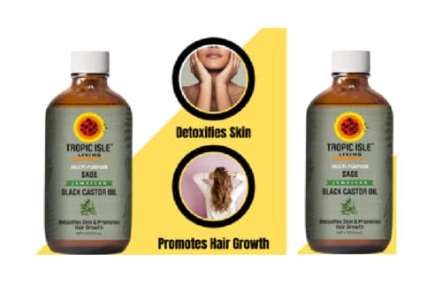 Tropic Isle Living Hair & Skin Conditioner Oil | Jamaican Black Castor Oil for Dry Hair and Skin | 100% Pure and Natural 4 oz (Sage)