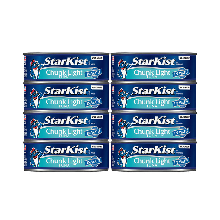 StarKist Chunk Light Tuna in Water, 5 oz (8 Pack) Canned Tuna Fish, Wild Caught, Gluten Free, Ready to Eat, Perfect for Salads, Keto Meals and Snacks