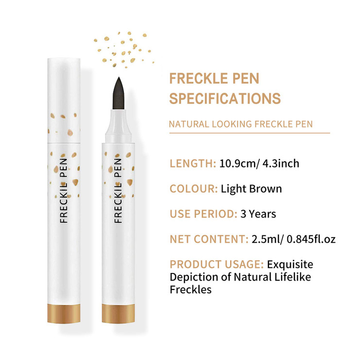 LOKFAR 2 Pcs Freckle Pens, Natural Lifelike Freckles Makeup Tool - Dark Brown + Light Brown
