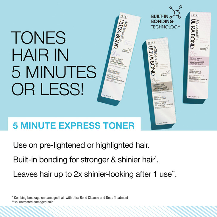 AGE beautiful 5-Minute Express Hair Toner with Ultra Bond Building | Strengthens, Protects & Nourishes | Ammonia Free | For Cool Silver-Blonde Result