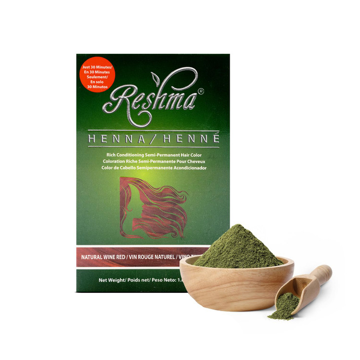 Reshma Beauty 30 Minute Henna Hair Color Infused with Plant-Based Lawsonia Inermis 100% Gray Coverage for Soft, Shiny Hair, Hair Dye1.05 oz Pack of