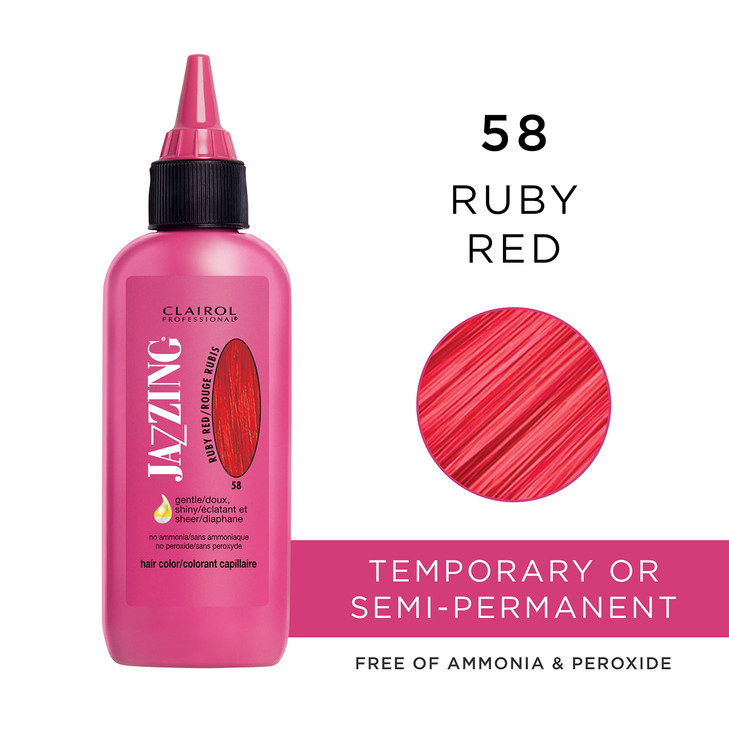 Clairol Professional Jazzing Semi-Permanent Hair Color, No.58 Ruby Red, 3 oz.