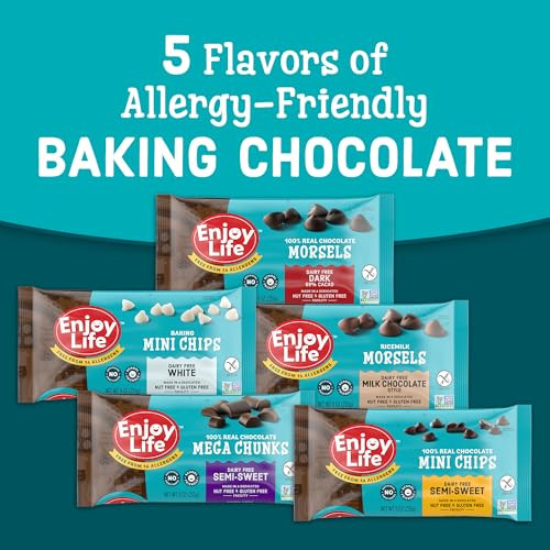 Enjoy Life Baking Dark Chocolate Morsels, Dairy Free , Soy Free, Nut Free, Non GMO, Gluten Free, Vegan Chocolate Chips, 9 oz bag