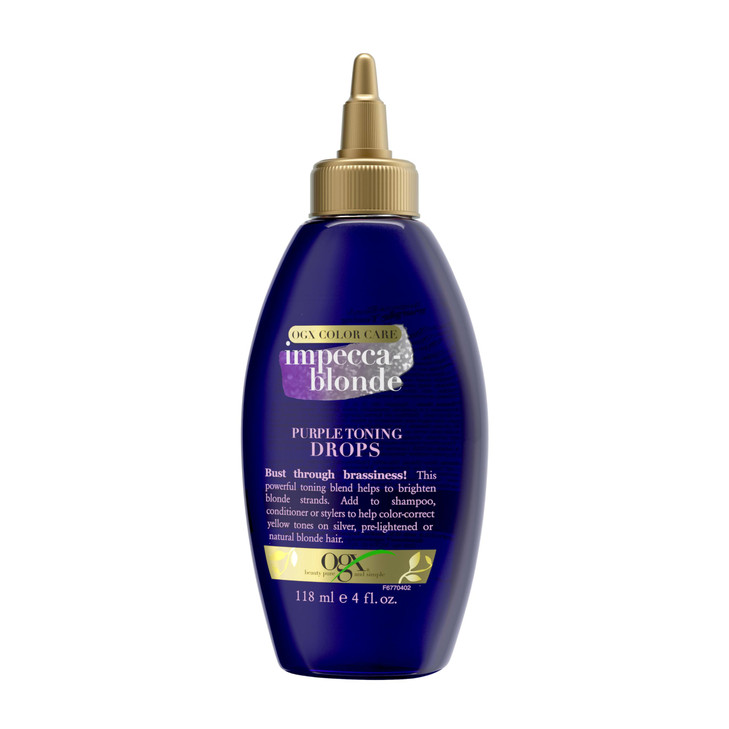 OGX Impecca-Blonde Purple Toning Drops for Blonde Enhance, 4 fl oz