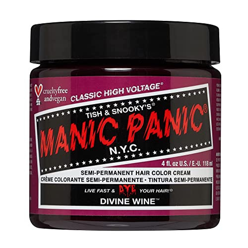 MANIC PANIC Classic Divine Wine Semi Permanent Hair Color - Deep Red-Based Pink Hair Dye for Women & Men That Lasts 4-6 Weeks - Vegan, Ammonia & Crue