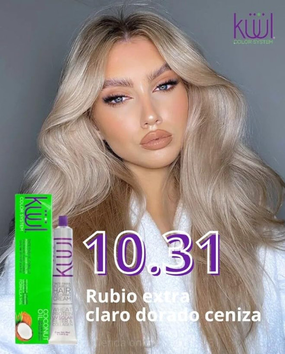 Fantasy Nails KUUl Color System, DORADOS (10.31 RUBIO EXTRA CLARO DORADO CENIZO), 3.04 Fl Oz