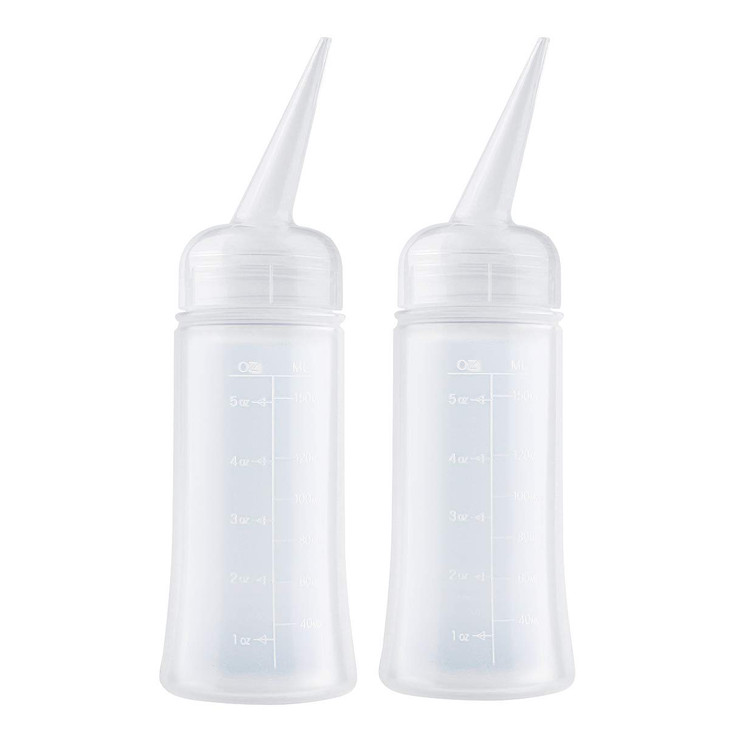 Driwe Applicator Bottles for Hair - 5oz Squeeze Bottle with Angle Tip - Pack of 2