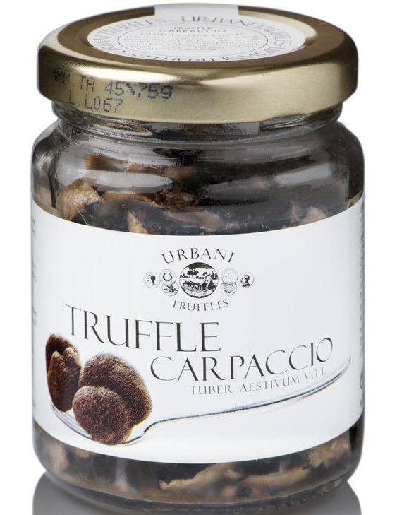 Urbani Truffles Shaved Summer Black Truffle Carpaccio 2.6 oz  Italian Gourmet Sliced Truffle Seasoning for Pasta, Risotto, Meats & Sauces, All-Natur