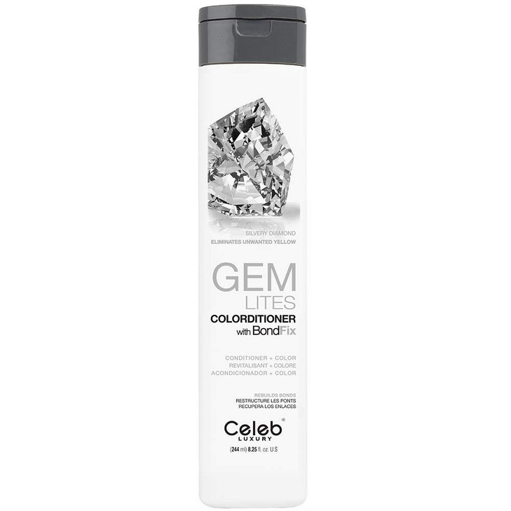 Celeb Luxury Colorwash Color Depositing Conditioner - Color Refresher , Vegan Hair Dye Mask, Bondfix Bond Rebuilder, Gem Lites Silvery Diamond