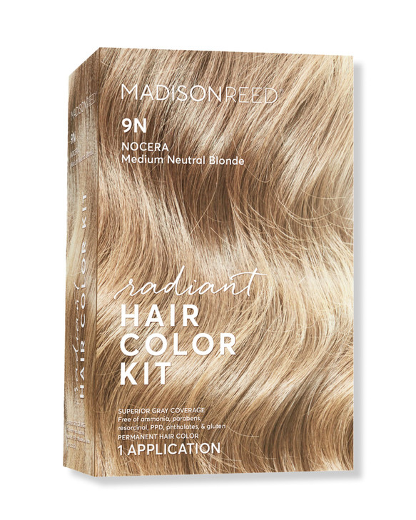 Madison Reed Radiant Hair Color Kit - 9N Medium Neutral Blonde (Nocera Blonde), Dimensional Gray Hair Blending Permanent Hair Dye, PPD-Free & Ammonia
