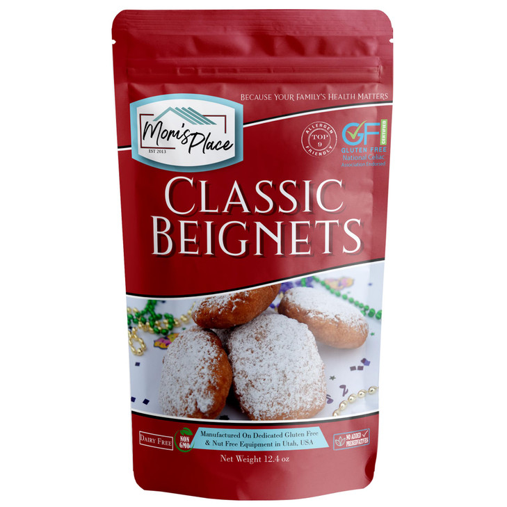 Mom's Place Gluten-Free Classic Beignet Mix, Easy to Make, Nut Free, Dairy Free & Soy Free, 12 Servings, 12.4 oz.