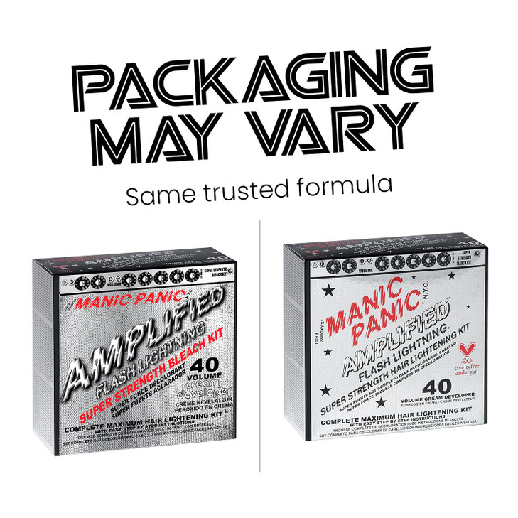 MANIC PANIC Flash Lightning Hair Bleach Kit - 40 Volume Developer + Bleach Powder - Lifts Hair Color Up to 7 Levels - Lightener for Extra Dark Shades