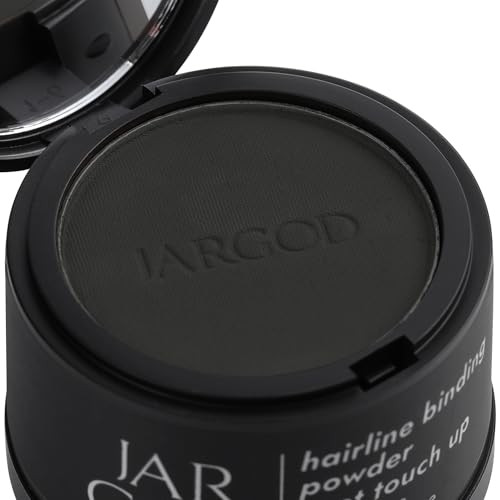 JARGOD Hairline Powder Root Touch-Up Temporary Concealing Powder for Women & Men, Instant Gray Coverage, Black (0.14 Ounce, Pack of 1)