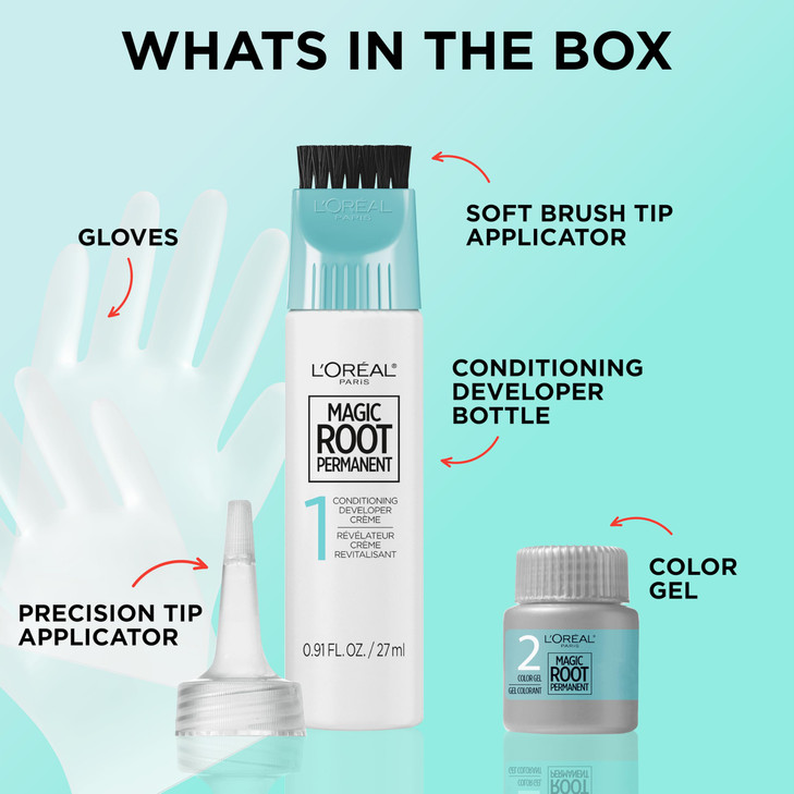 LOréal Paris Magic Root Permanent Hair Color, 10 Minute Hair Dye Kit to Rescue Roots with 100% Gray Hair Coverage, 5 Medium Brown, 2 Pack (Packaging