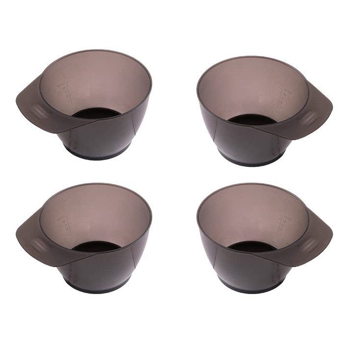 GSHLLO 4 PCS Plastic Hair Color Mixing Tint Bowls - Hair Dye Tinting Tools for Salon Hairdressing