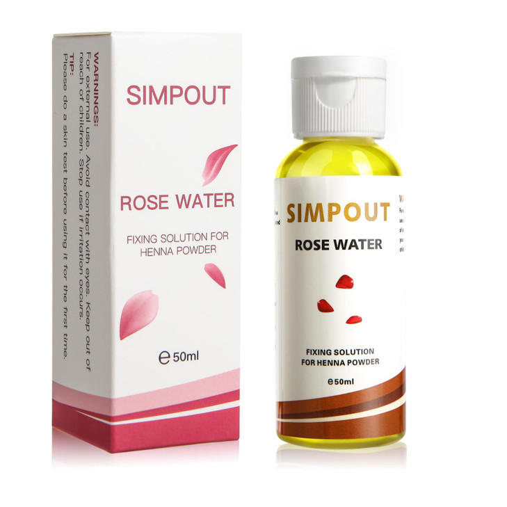 Simpout Henna Fixing Solution, Rose Water for Henna Eyebrow Hair Tint, Brightens the Henna Color, Enhances Color Intensity, Natural and Long Lasting