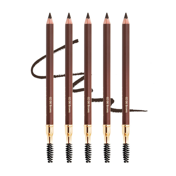 Bodermincer Eyebrow Pencil Longlasting Waterproof Durable Automaric Liner Eyebrow 5 Colors to Choose (5pcs, 2# Dark Brown)