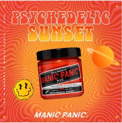 MANIC PANIC Classic Psychedelic Sunset Semi Permanent Hair Color - Neon Orange Hair Dye for Women & Men That Lasts 4-6 Weeks - Vegan, Ammonia & Cruel