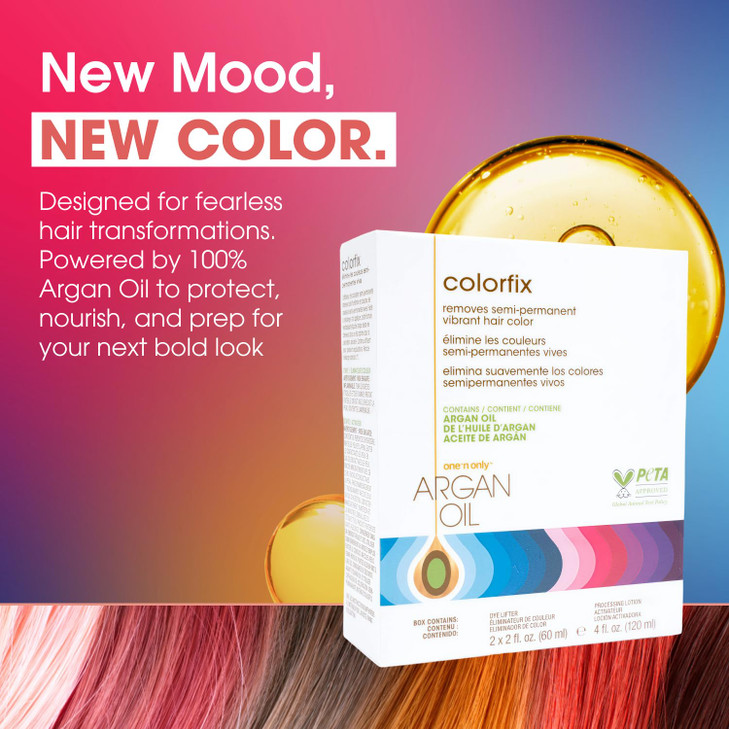One 'n Only Colorfix Semi Permanent Hair Color Remover Kit - Professional Hair Dye Remover With Argan Oil - Provides Targeted Color Correction for Al