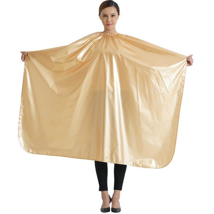 SMARTHAIR Professional Salon Cape Polyester Haircut Apron Shampoo and Chemical Resistant Haircut Cape,54x62,Gold,C012001B-G