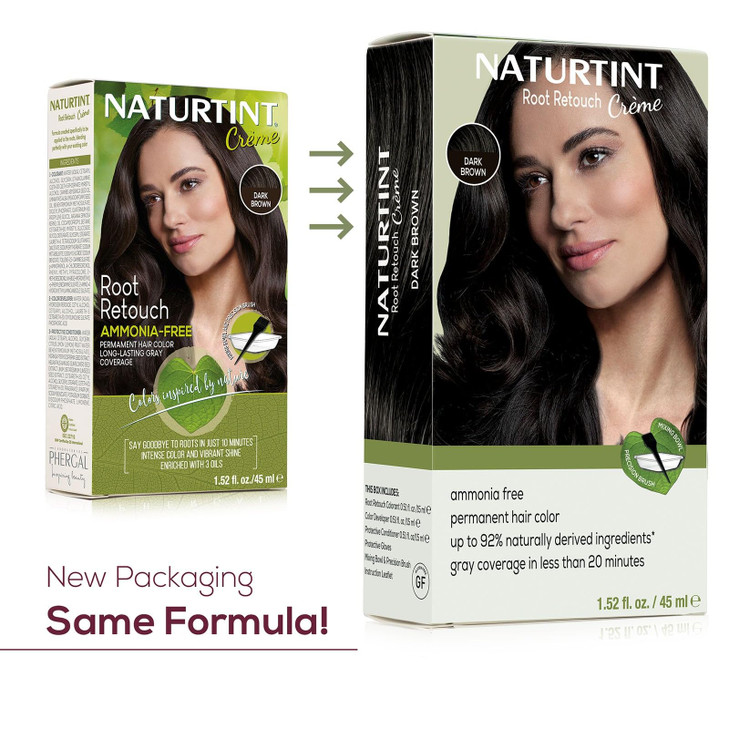 Naturtint Dark Brown Root Retouch Crème Permanent Hair Color - Ammonia Free, Conceal Grays, No Artificial Scent, 1.52 Fl Oz