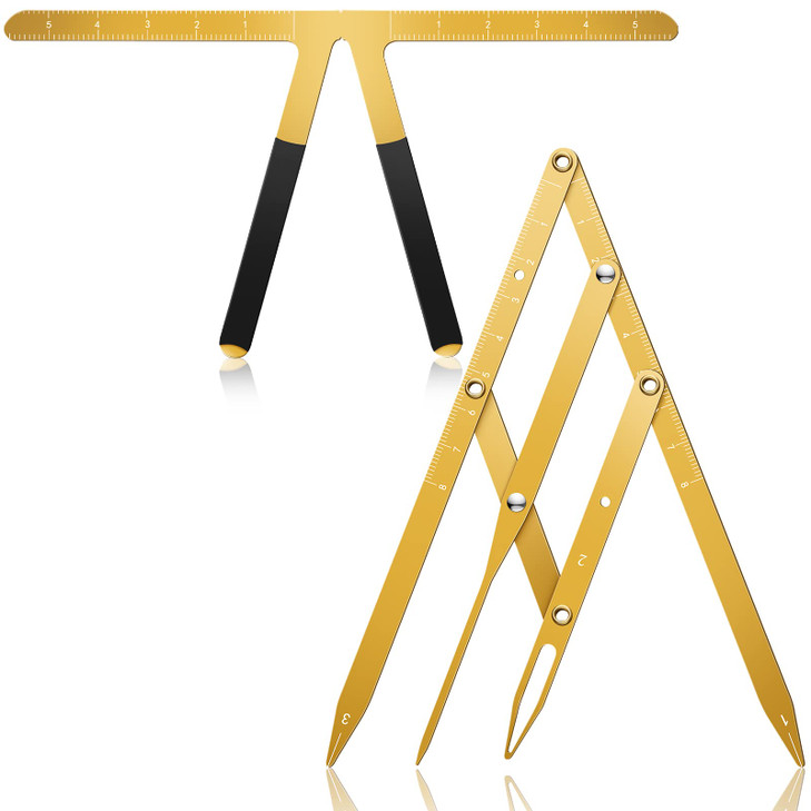 2 Pieces Eyebrow Ruler 3-Point Positioning Ruler Eyebrow Golden Ratio Caliper Microblading Ruler Brow Caliper Measuring Tool Plastic Eyebrow Caliper