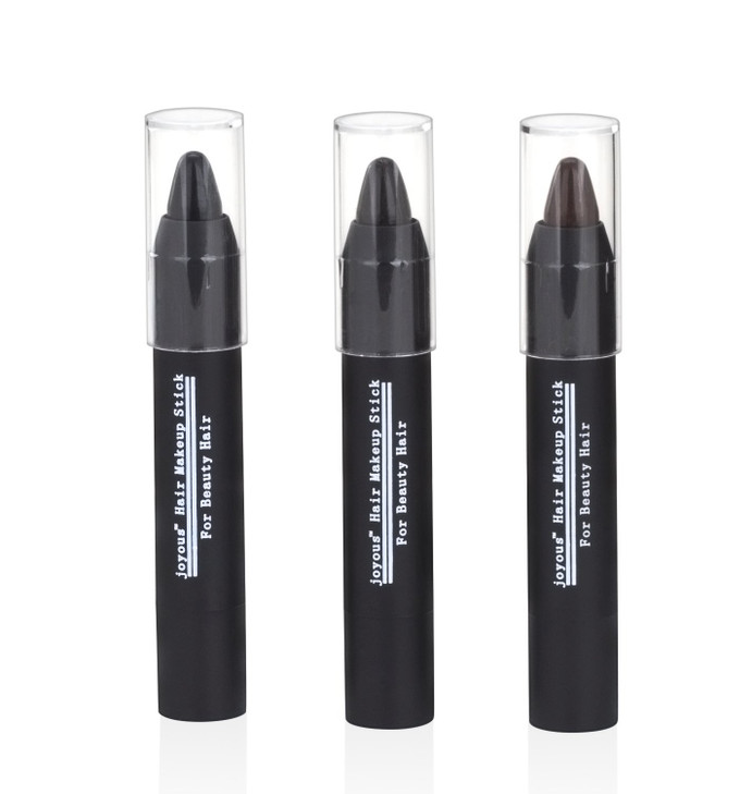 Joyous Professional Hair Chalk Pens Temporary Hair Dye, Non-toxic Hair Color, Crayon Cover White Hair Color Patch (Black-Dark Brown-Coffee), Pack of