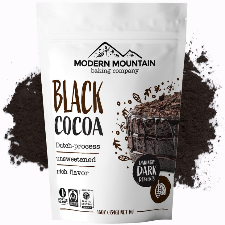 Black Cocoa Powder (1 lb) Bake the Darkest Chocolate Baked Goods, Achieve Rich Chocolate Flavor, All-Natural Substitute for Black Food Coloring, Dutc