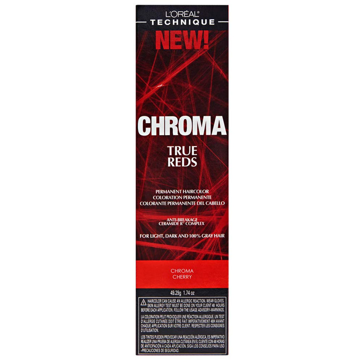 L'OREAL TECHNIQUE Chroma True Reds Permanent Hair Color - Red Dye For Long-Lasting Color, For Light, Dark and Gray Hair, Cherry