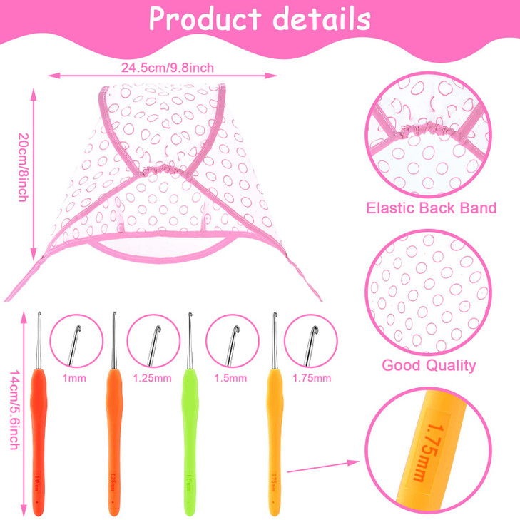 Waydress 6 Pieces Highlight Hair Cap Salon Hair Coloring Highlighting Dye Tipping Cap Frosting Caps with 4 Pieces Highlighting Needles Crochet Hooks