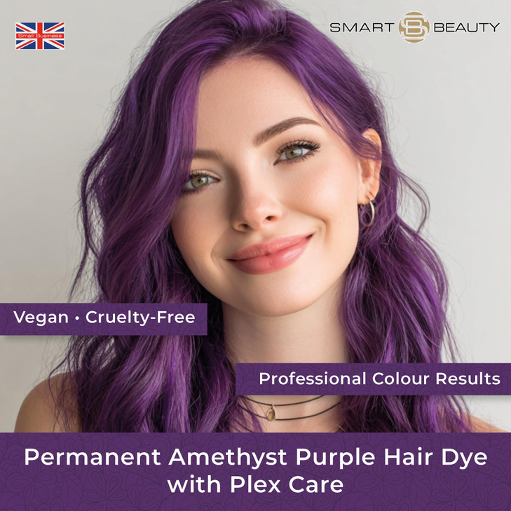 Amethyst Purple Hair Dye Permanent with Anti-Breakage Plex Hair Care, Vegan Hair Dye & Cruelty-Free, 100% Grey Coverage, purple Hair Color, For All H