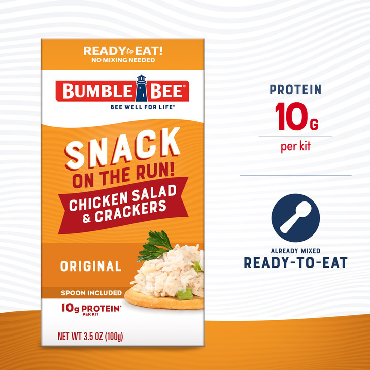 Bumble Bee Snack on the Run Chicken Salad with Crackers Kit, 3.5 oz - Ready to Eat, Spoon Included - Shelf Stable & Convenient Protein Snack