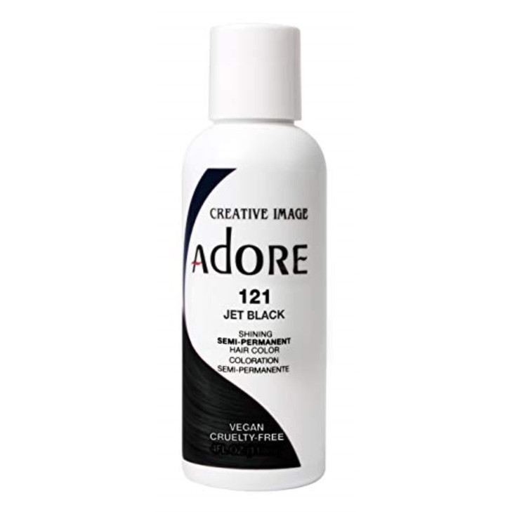 Adore Semi Permanent Hair Color (121 Jet Black) (2 Pack) | Vegan & Cruelty-Free Black Hair Dye | No Ammonia, No Peroxide, No Alcohol | 4 Fl Oz